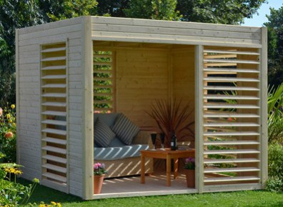 Abri de jardin en bois style pergola couverte